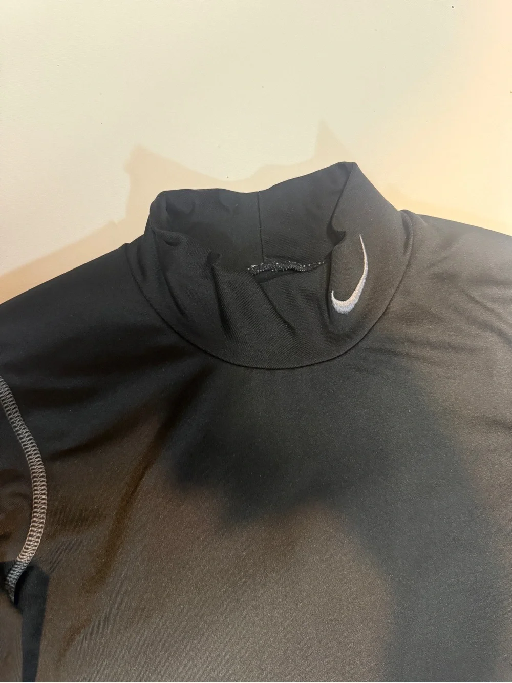 Nike Black Long Sleeve Performance Top with Gray Stitching